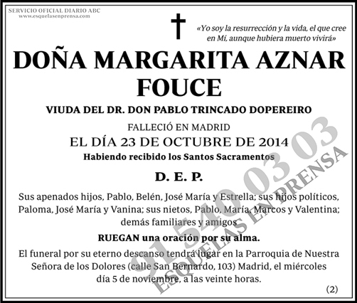 Margarita Aznar Founce